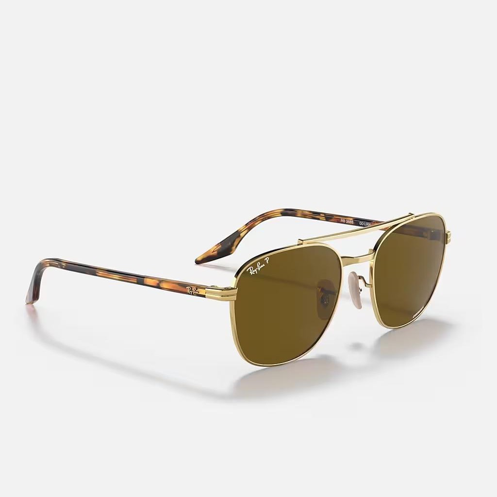 Kính Ray-Ban Rb3688 Polarized Vàng Nâu