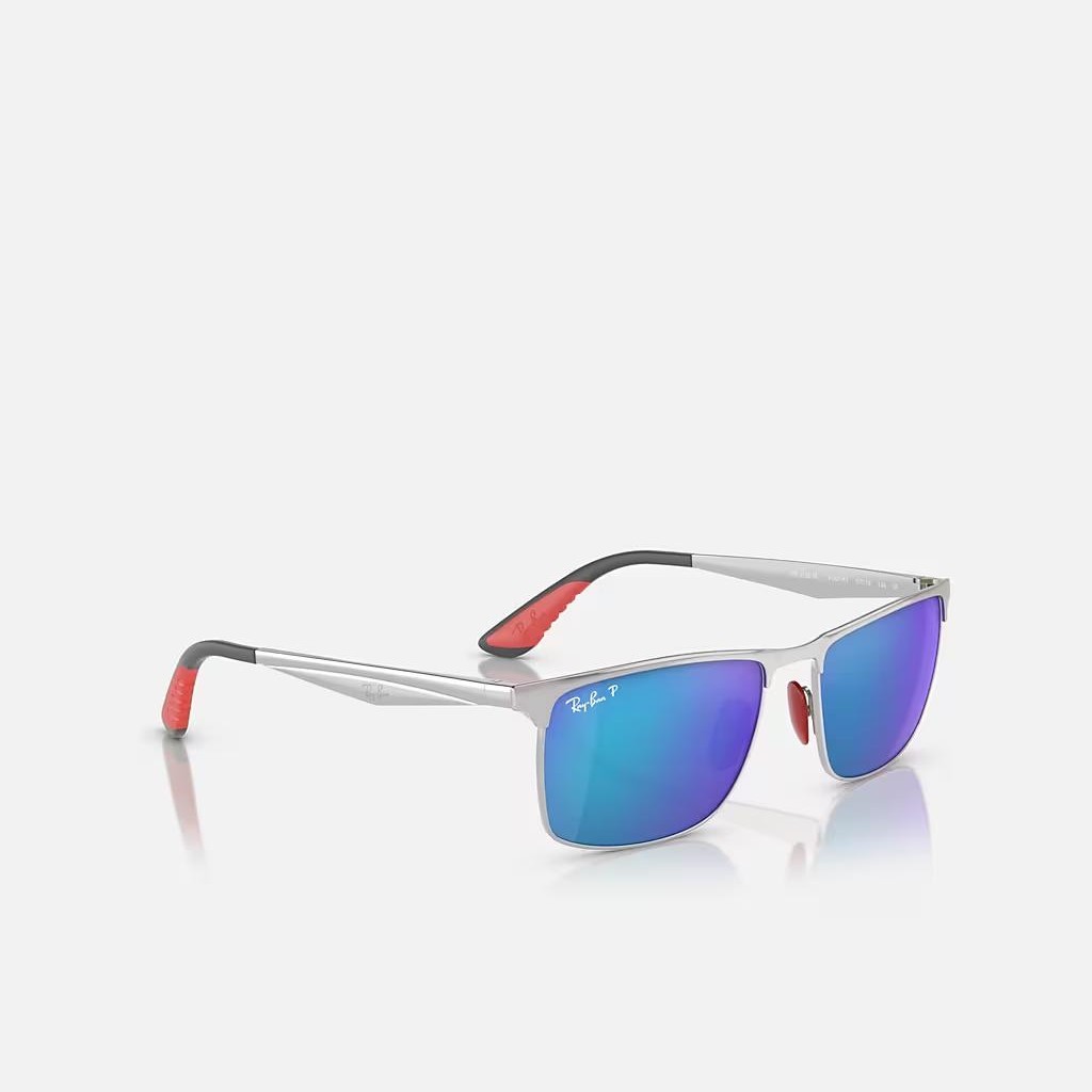 Kính Ray-Ban Rb3726M Scuderia Ferrari Collection Polarized Bạc Xanh Dương