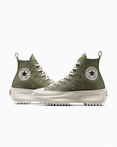 Giày Converse Run Star Hike Platform Embroidery Cổ Cao Nam Xanh Lá