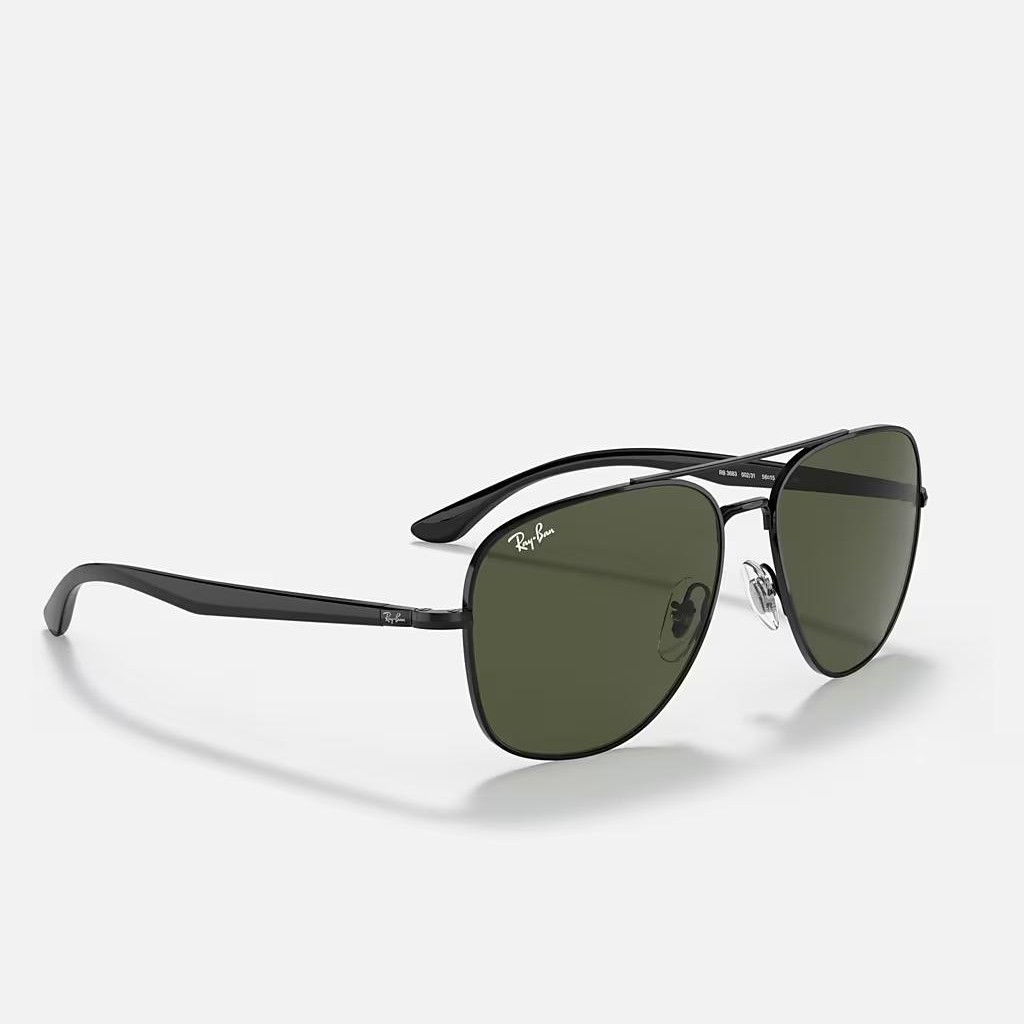 Kính Ray-Ban Rb3683 Đen Xanh Lá