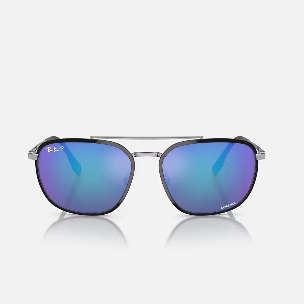 Kính Ray-Ban Rb3708 Chromance Đen Bạc Xám