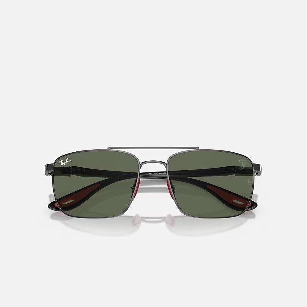 Kính Ray-Ban Rb3715M Scuderia Ferrari Collection Xám Xanh Lá Đậm