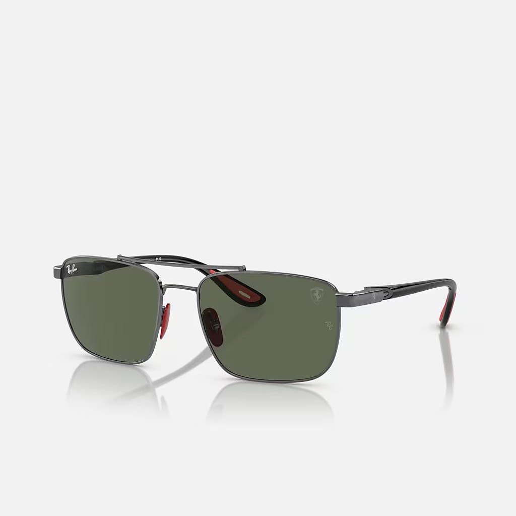 Kính Ray-Ban Rb3715M Scuderia Ferrari Collection Xám Xanh Lá Đậm