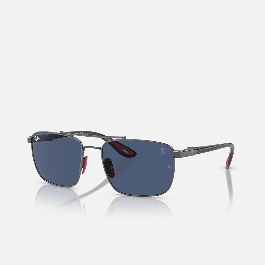 Kính Ray-Ban Rb3715M Scuderia Ferrari Collection Xám Xanh Dương Đậm