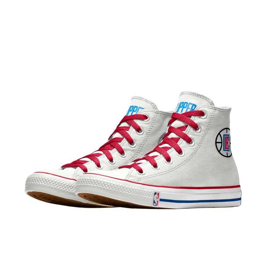 Giày Converse Custom Chuck Taylor All Star NBA By You - Los Angeles Clippers Nam Trắng