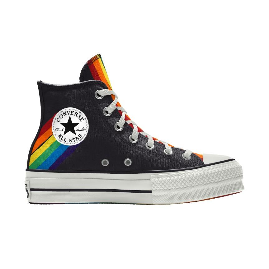 Giày Converse Custom Chuck Taylor All Star Lift Platform Pride By You Nam Đen