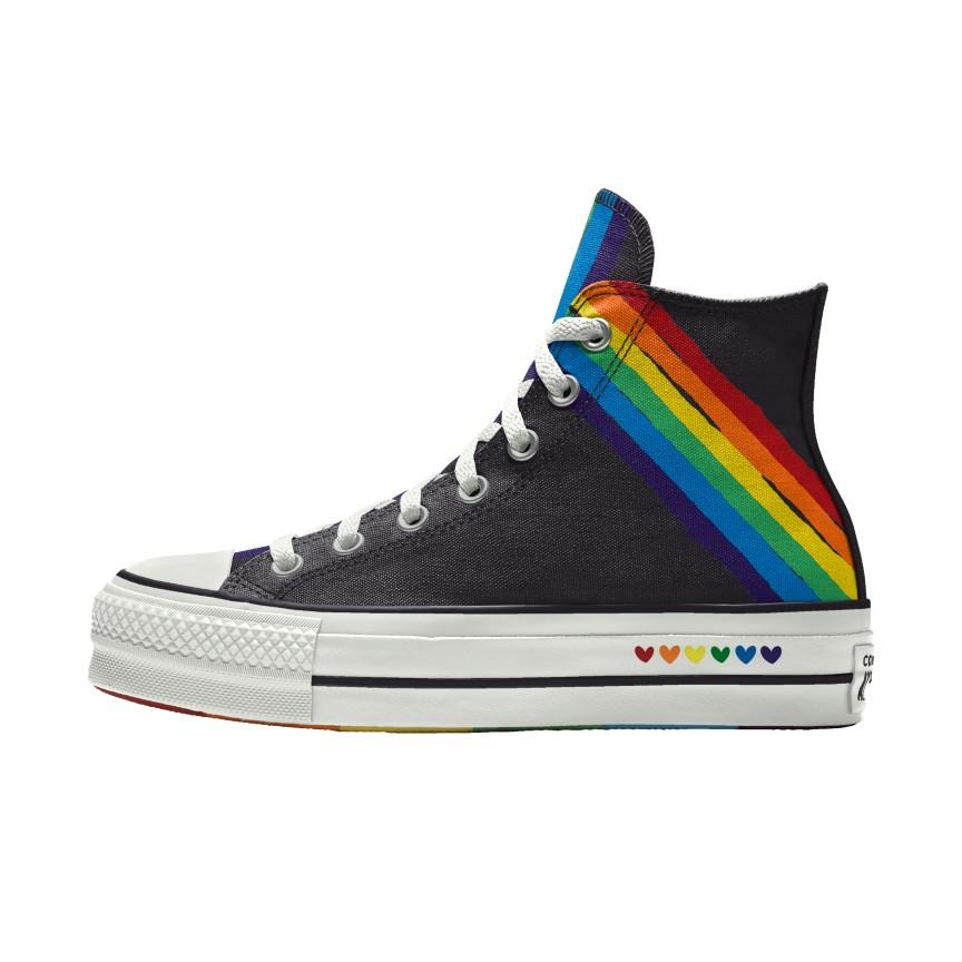 Giày Converse Custom Chuck Taylor All Star Lift Platform Pride By You Nam Đen