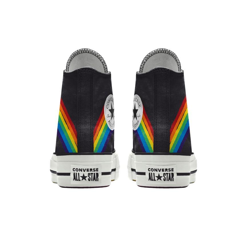 Giày Converse Custom Chuck Taylor All Star Lift Platform Pride By You Nam Đen