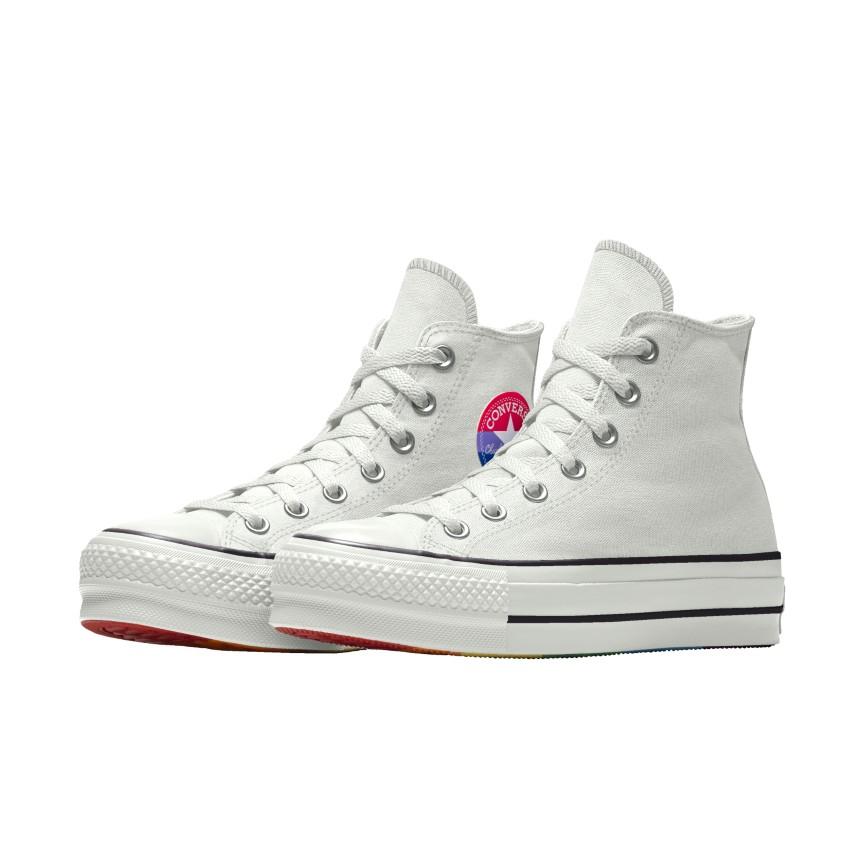 Giày Converse Custom Chuck Taylor All Star Lift Platform Pride By You Nam Trắng