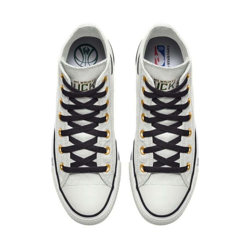 Giày Converse Custom Chuck Taylor All Star NBA By You - Milwaukee Bucks Nam Trắng