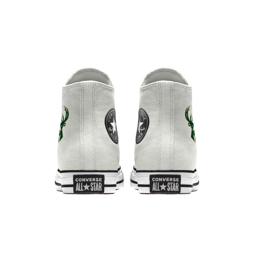 Giày Converse Custom Chuck Taylor All Star NBA By You - Milwaukee Bucks Nam Trắng