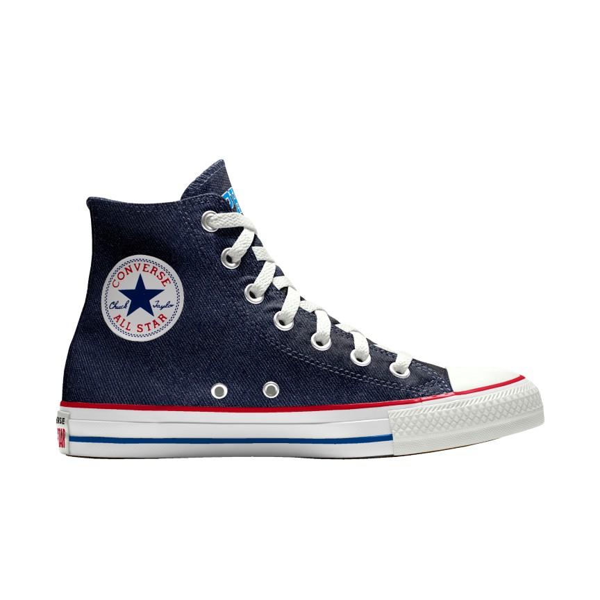 Giày Converse Custom Chuck Taylor All Star NBA By You - Philadelphia 76ers Nam Xanh Dương