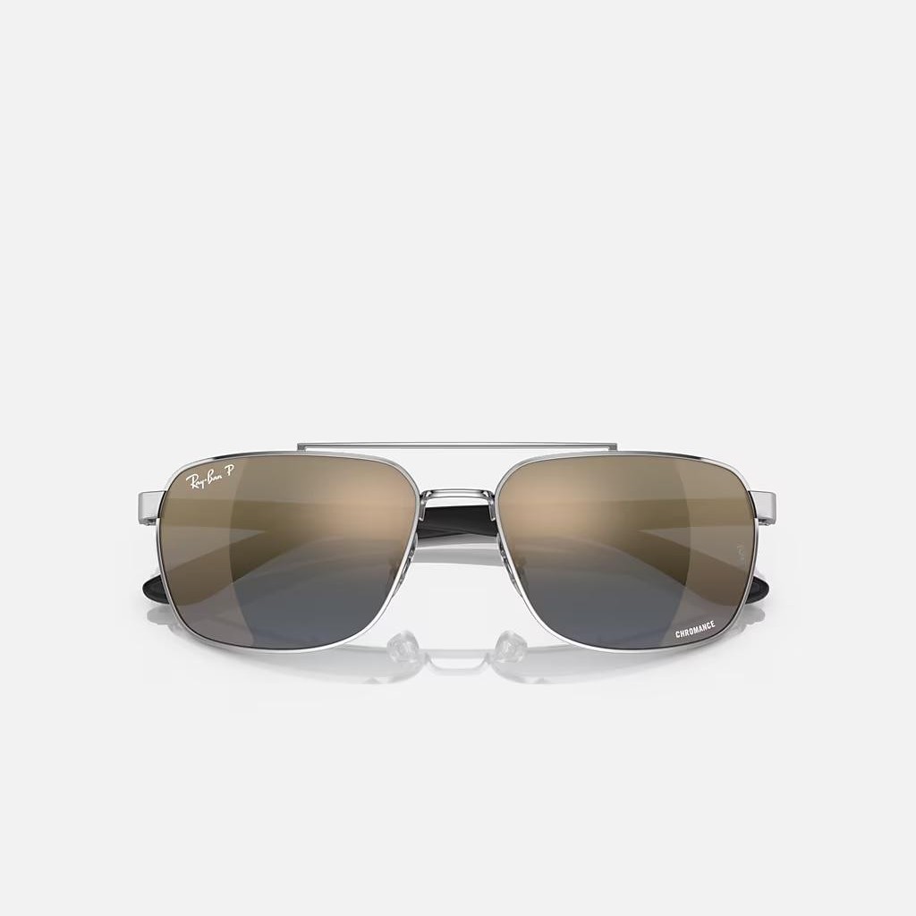 Kính Ray-Ban Rb3701 Polarized Bạc Xanh Dương