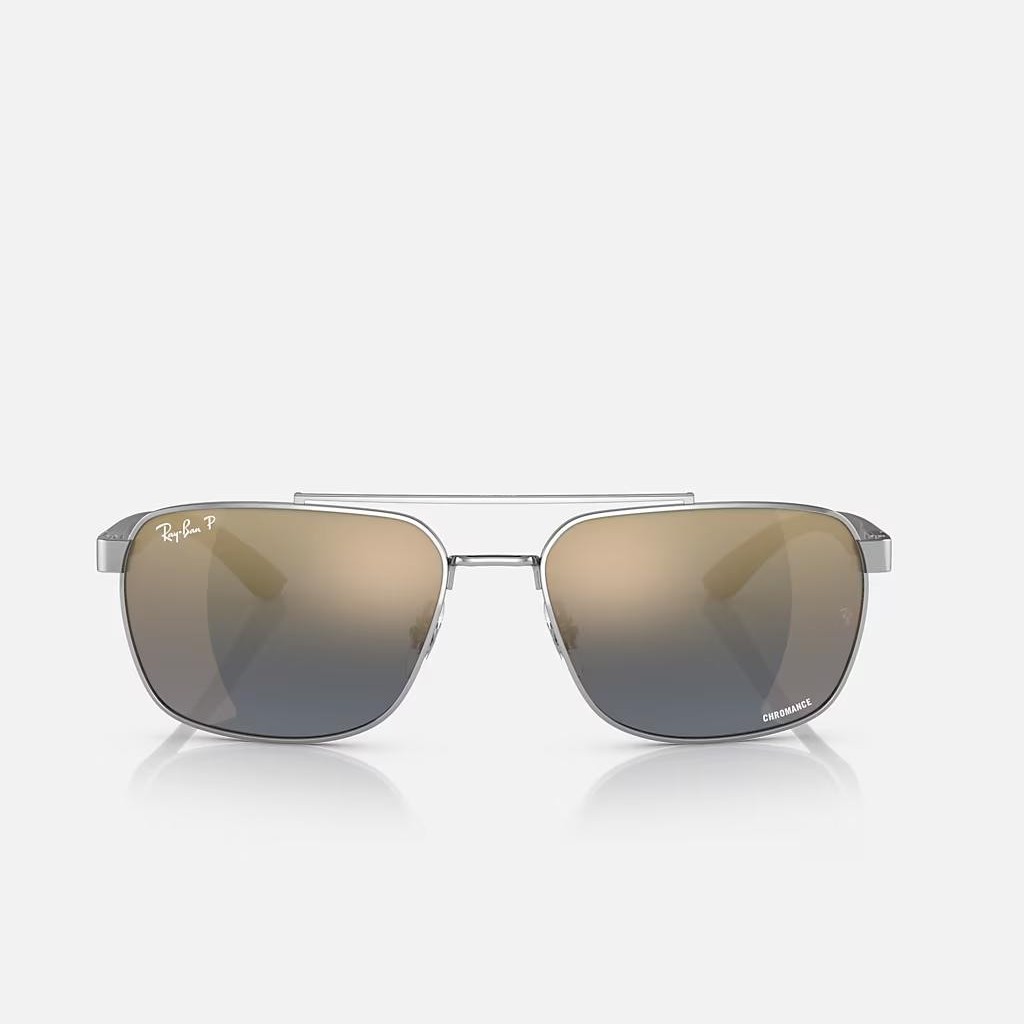 Kính Ray-Ban Rb3701 Polarized Bạc Xanh Dương