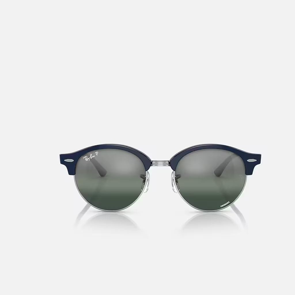 Kính Ray-Ban Clubround Chromance Polarized Xanh Dương Bạc