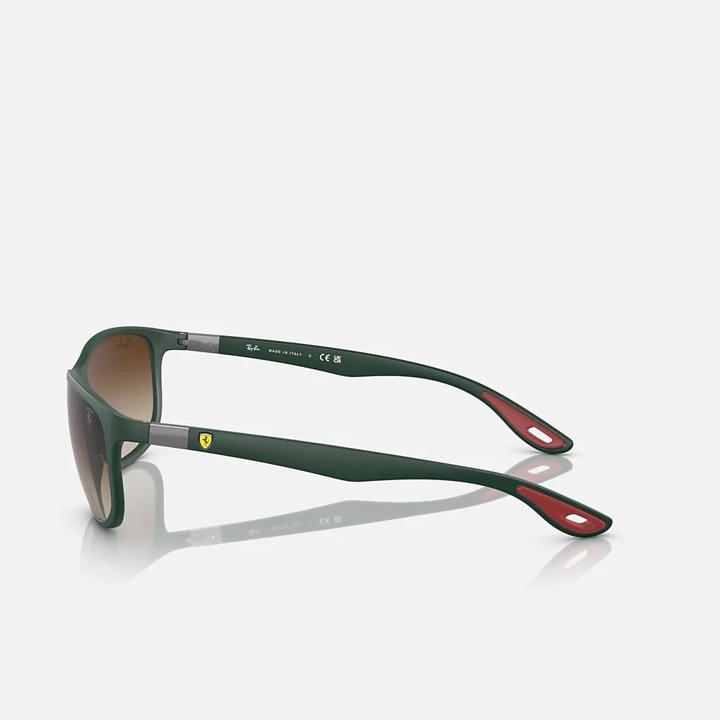 Kính Ray-Ban Rb4394M Scuderia Ferrari Collection Xanh Lá Nhám Nâu