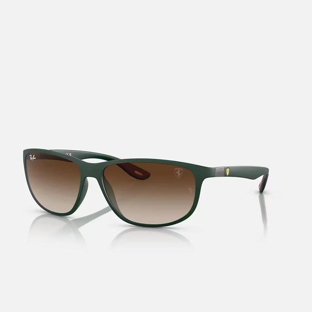 Kính Ray-Ban Rb4394M Scuderia Ferrari Collection Xanh Lá Nhám Nâu