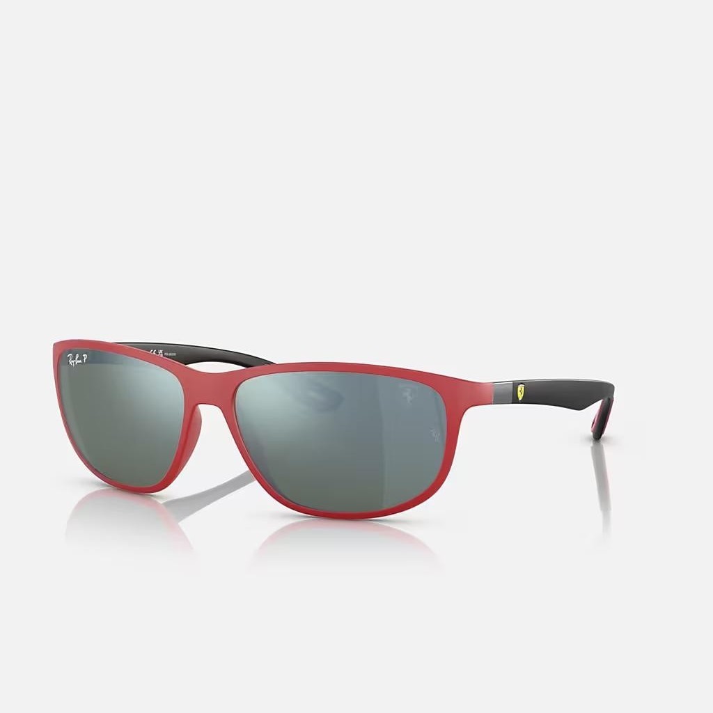 Kính Ray-Ban Rb4394M Scuderia Ferrari Collection Polarized Đỏ Nhám Bạc