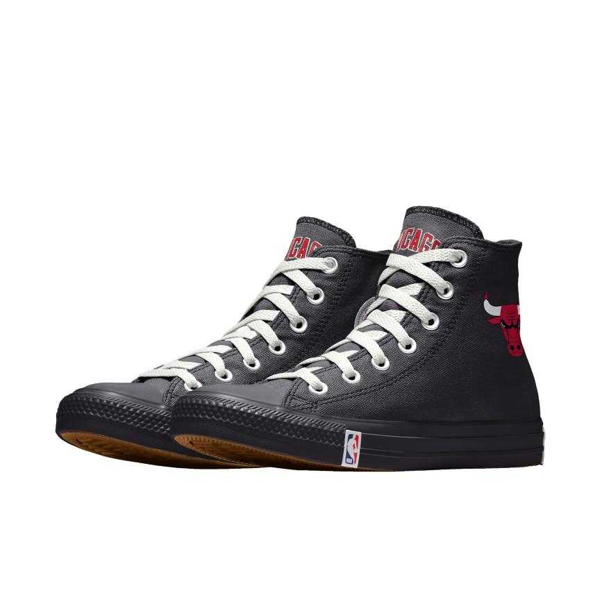 Giày Converse Custom Chuck Taylor All Star NBA By You - Chicago Bulls Nam Đen