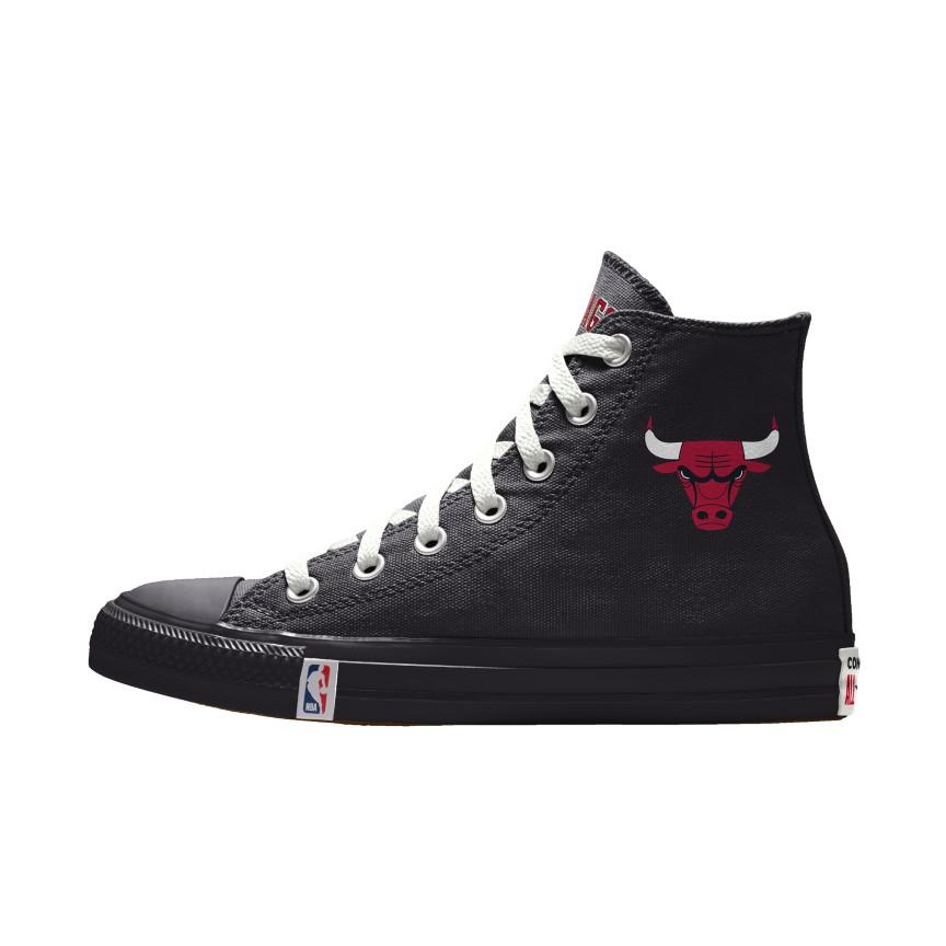 Giày Converse Custom Chuck Taylor All Star NBA By You - Chicago Bulls Nam Đen