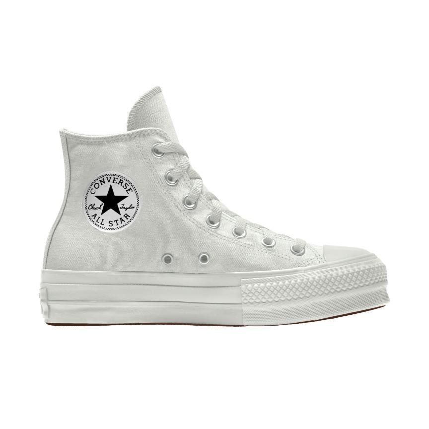 Giày Converse Custom Chuck Taylor All Star Lift Platform Canvas By You Cổ Cao Nam Trắng