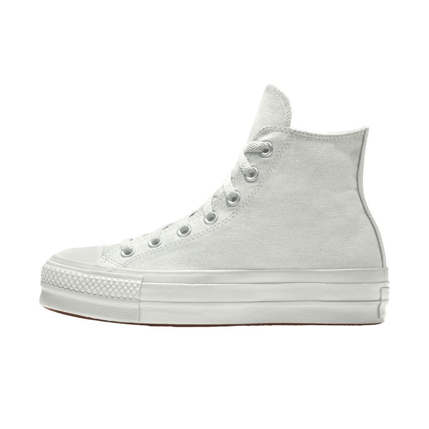 Giày Converse Custom Chuck Taylor All Star Lift Platform Canvas By You Cổ Cao Nam Trắng