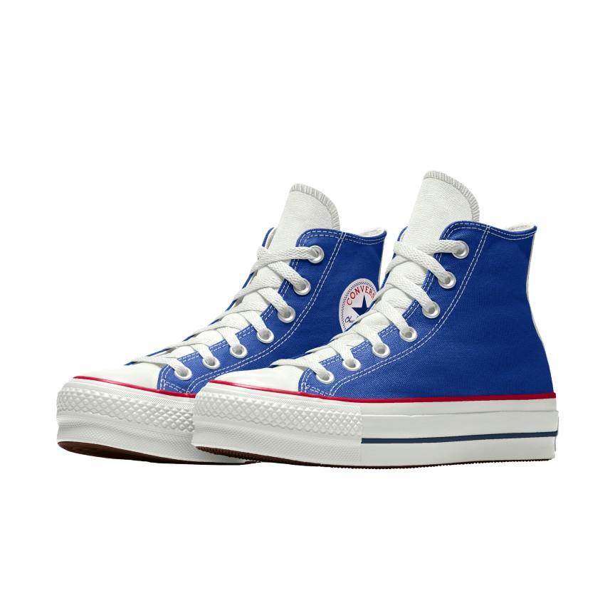 Giày Converse Custom Chuck Taylor All Star Lift Platform Canvas By You Cổ Cao Nam Xanh Dương