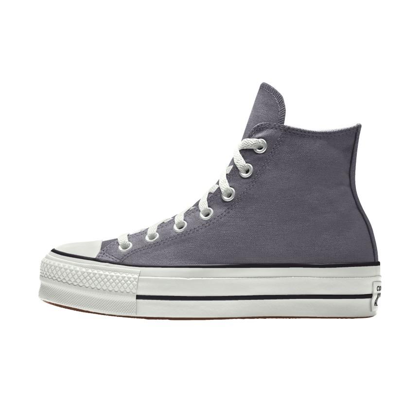 Giày Converse Custom Chuck Taylor All Star Lift Platform Canvas By You Cổ Cao Nam Xám