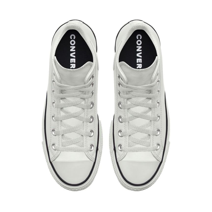 Giày Converse Custom Chuck Taylor All Star Lift Platform Leather By You Cổ Cao Nam Trắng