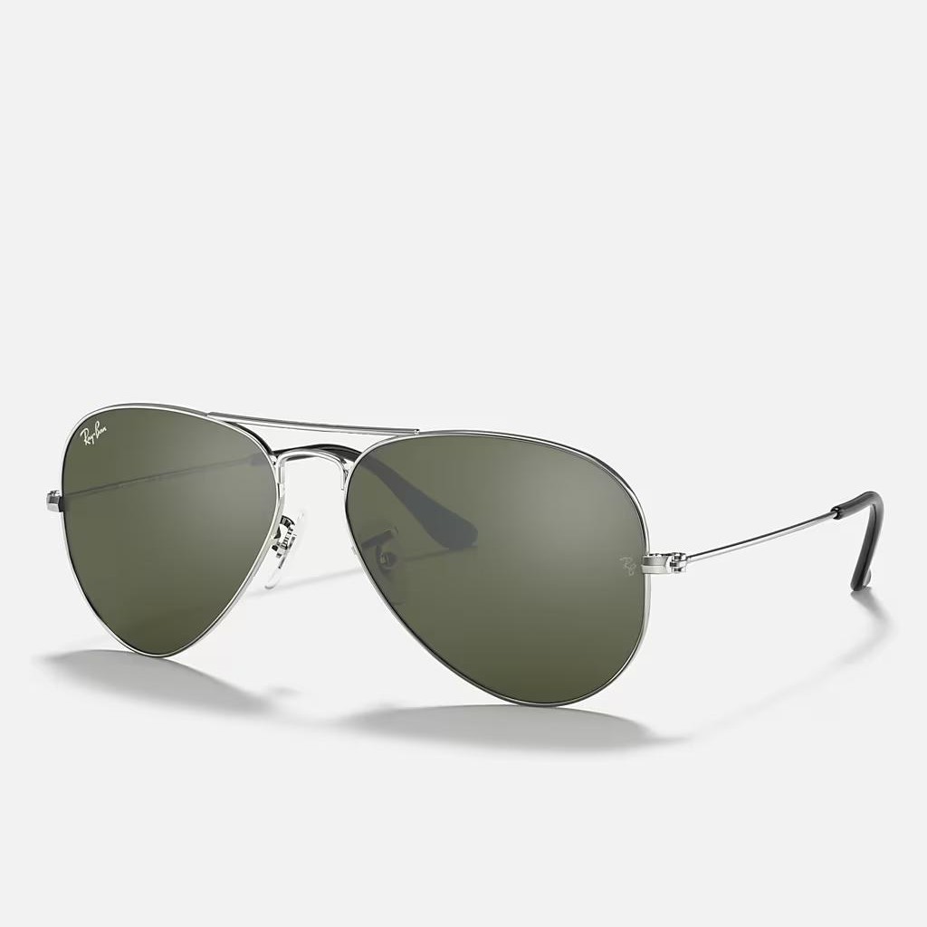 Kính Ray-Ban Aviator Mirror Bạc Xanh Lá