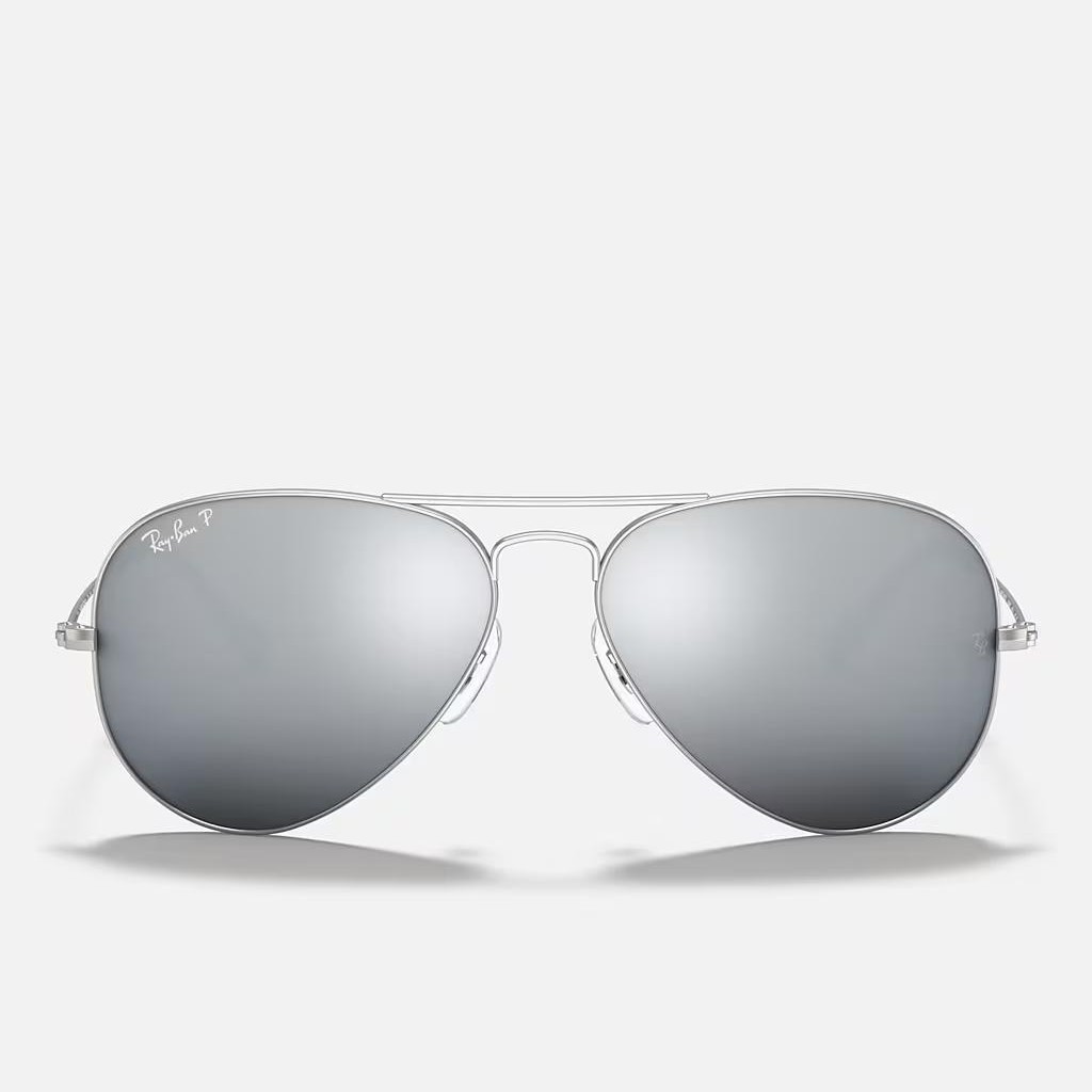 Kính Ray-Ban Aviator Mirror Bạc Nhám Xám