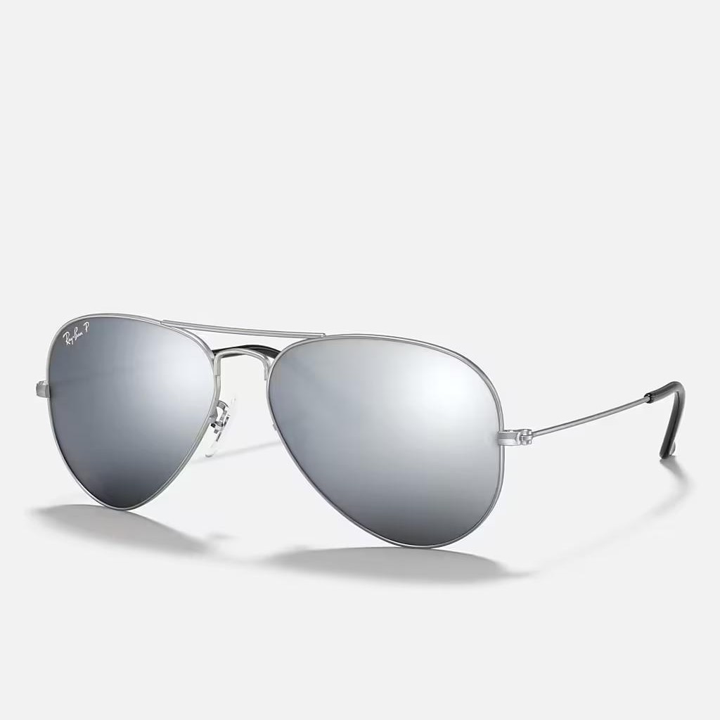 Kính Ray-Ban Aviator Mirror Bạc Nhám Xám