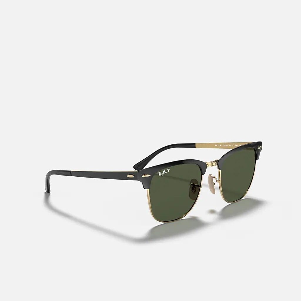 Kính Ray-Ban Clubmaster Metal Polarized Đen Xanh Lá 