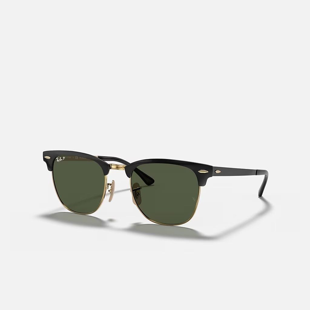 Kính Ray-Ban Clubmaster Metal Polarized Đen Xanh Lá 