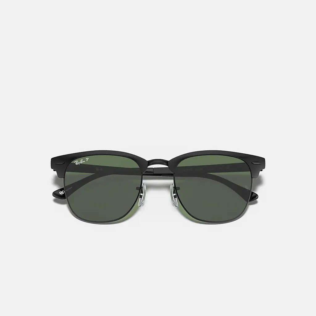 Kính Ray-Ban Clubmaster Metal Polarized Đen Nhám Xanh Lá