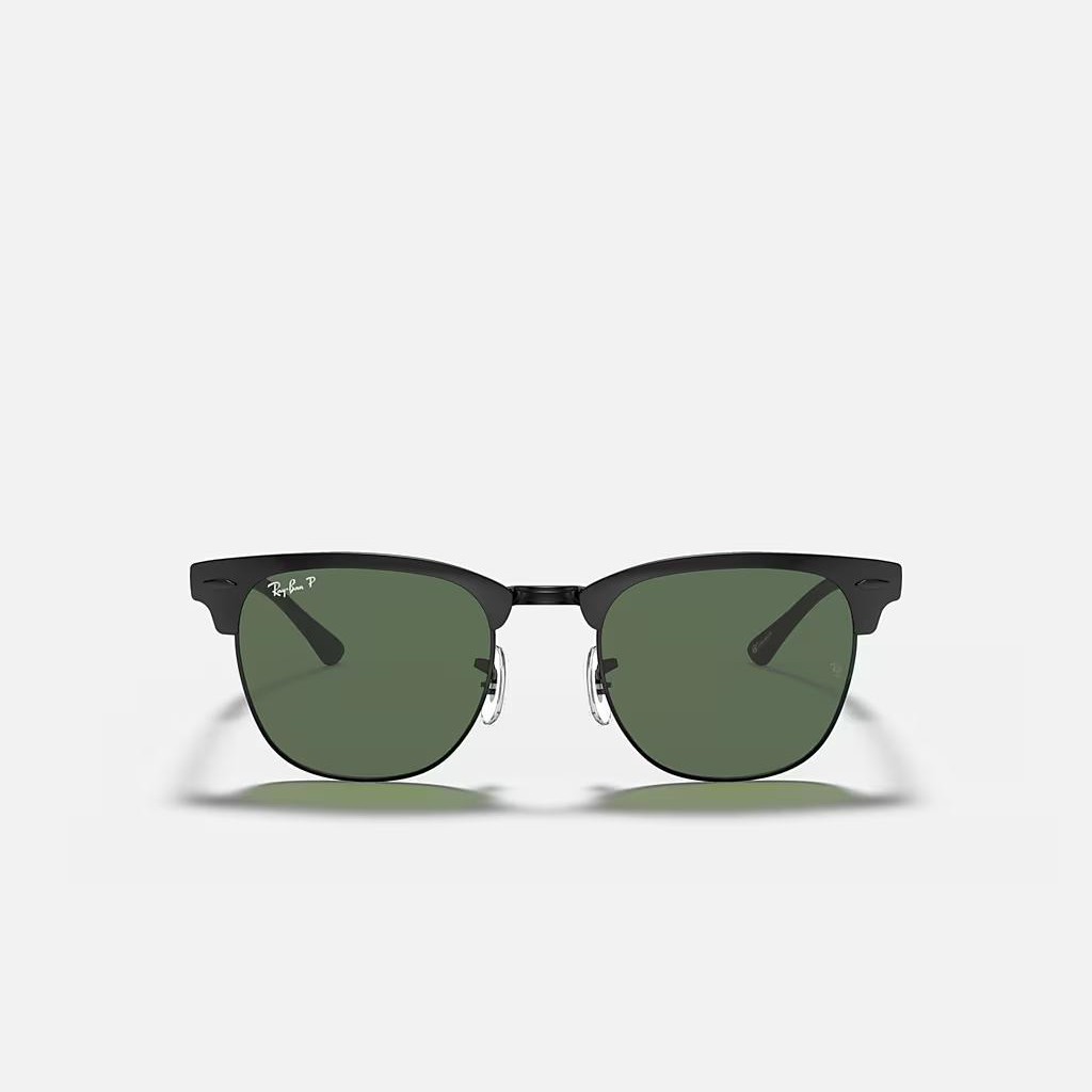 Kính Ray-Ban Clubmaster Metal Polarized Đen Nhám Xanh Lá