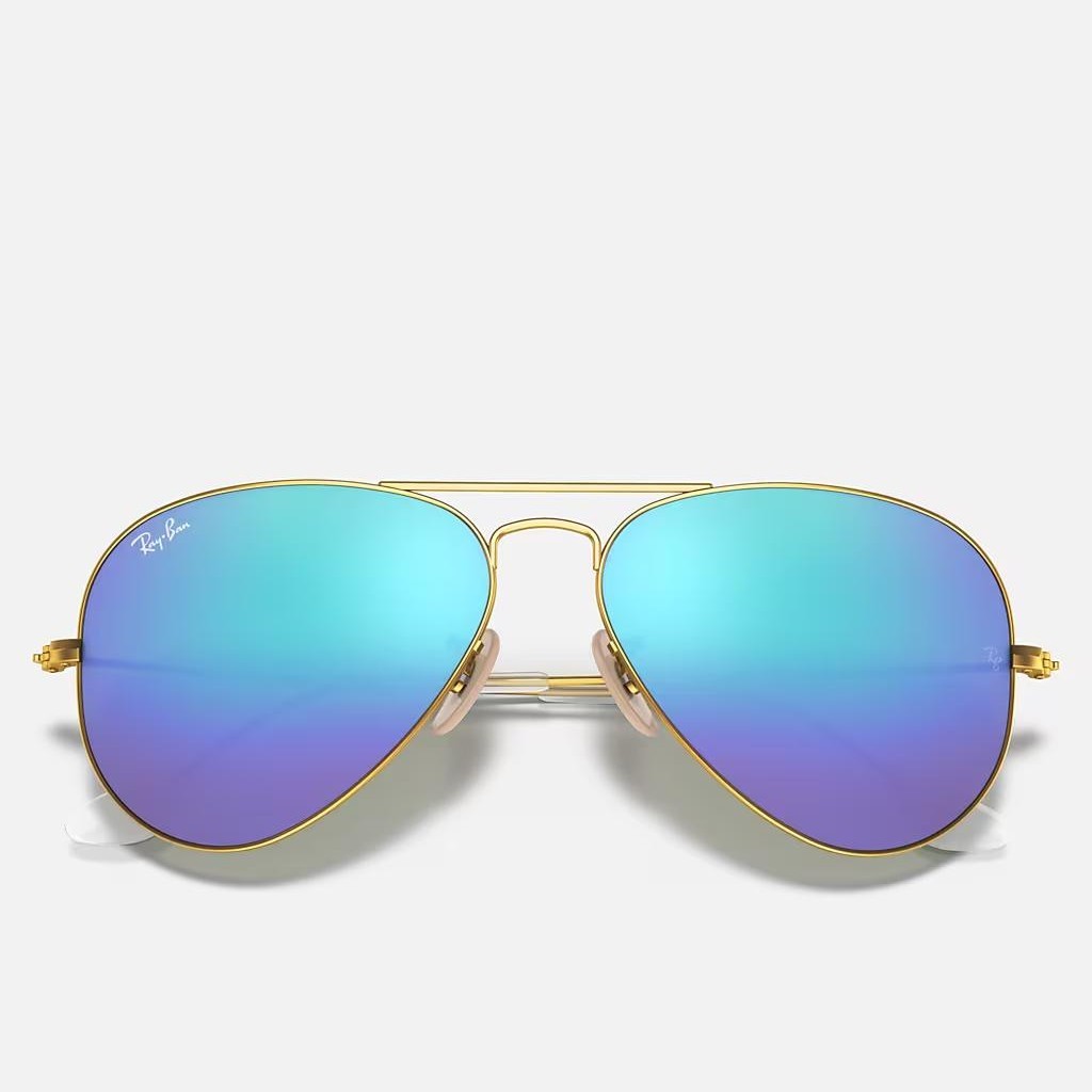 Kính Ray-Ban Aviator Flash Lenses Vàng Nhám Xanh Dương