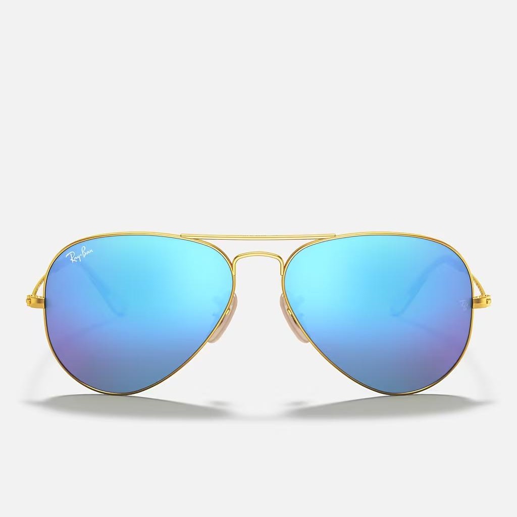 Kính Ray-Ban Aviator Flash Lenses Vàng Nhám Xanh Dương