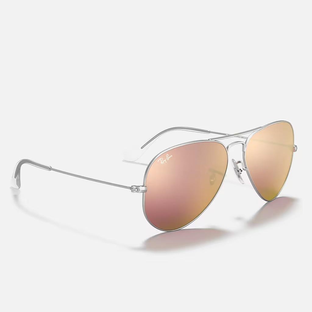 Kính Ray-Ban Aviator Flash Lenses Bạc Nhám Nâu Đồng