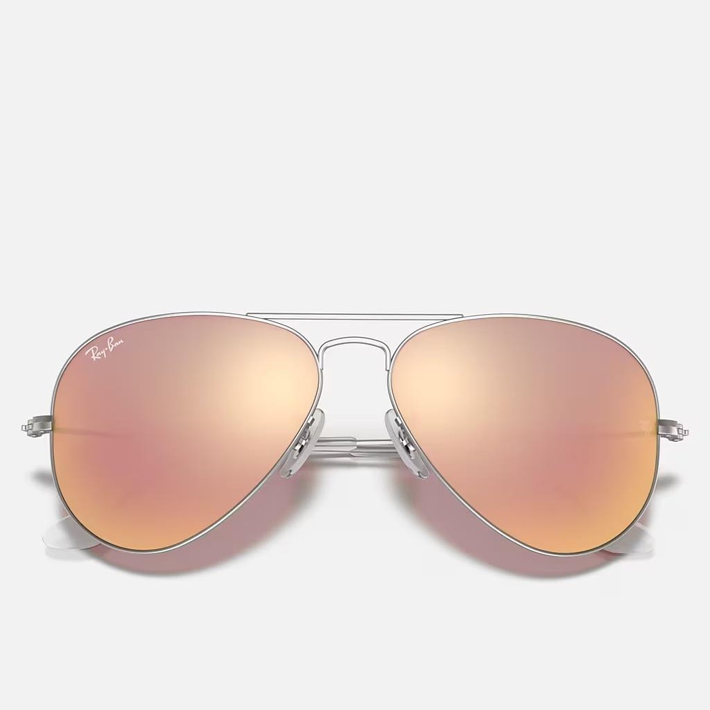 Kính Ray-Ban Aviator Flash Lenses Bạc Nhám Nâu Đồng