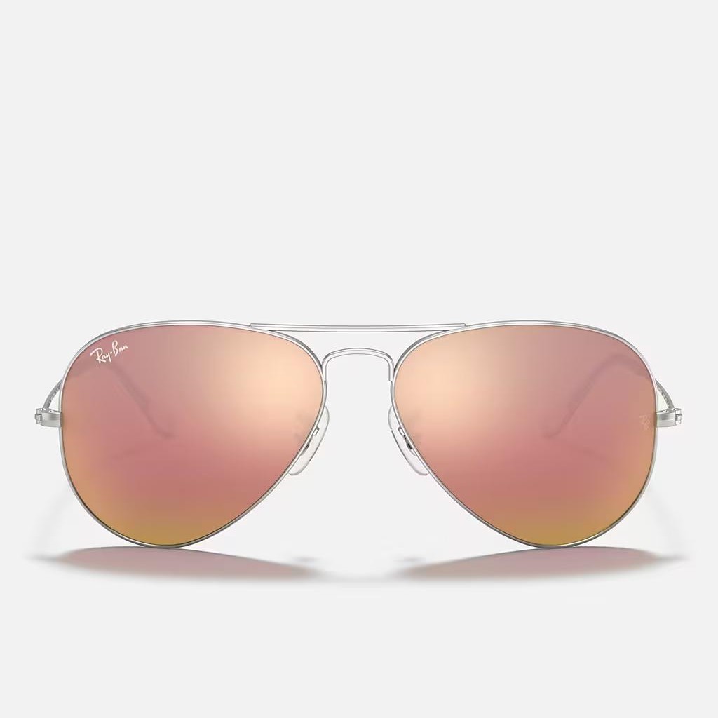 Kính Ray-Ban Aviator Flash Lenses Bạc Nhám Nâu Đồng