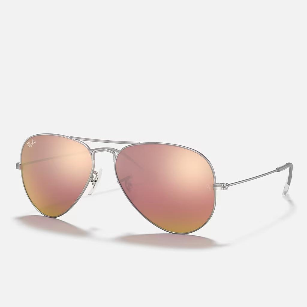 Kính Ray-Ban Aviator Flash Lenses Bạc Nhám Nâu Đồng