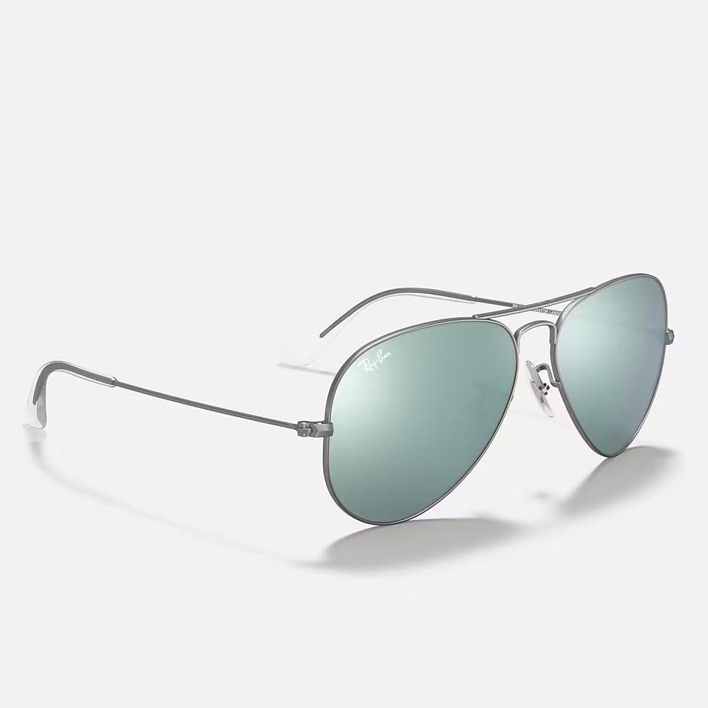 Kính Ray-Ban Aviator Flash Lenses Xám Nhám Bạc