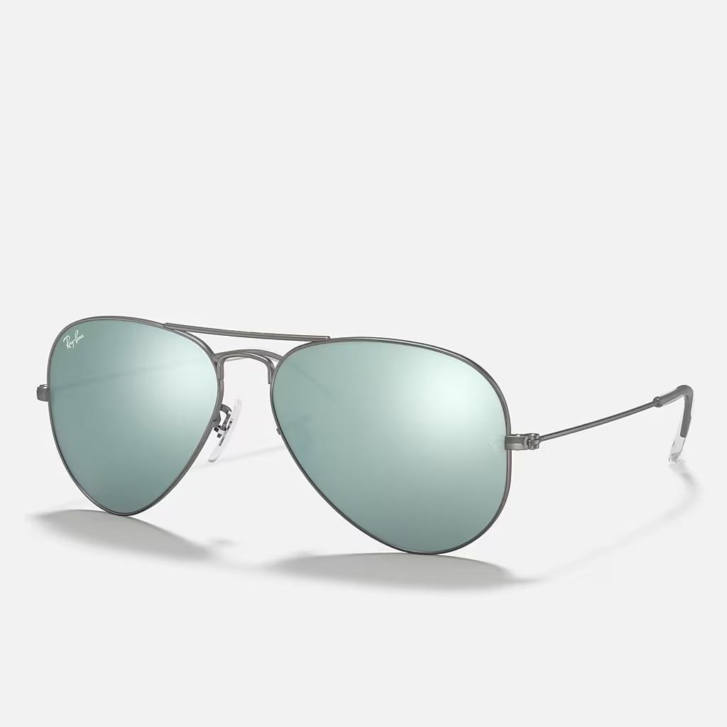 Kính Ray-Ban Aviator Flash Lenses Xám Nhám Bạc