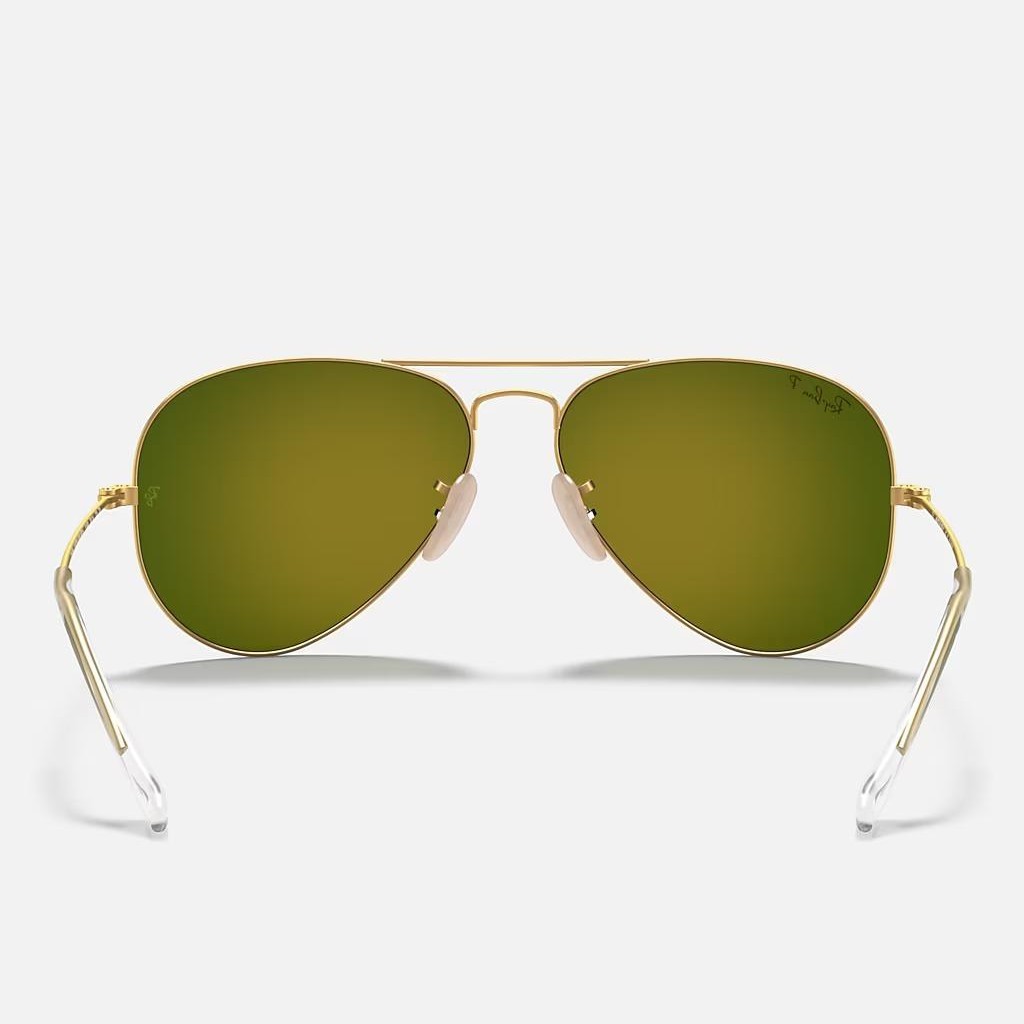 Kính Ray-Ban Aviator Flash Lenses Polarized Vàng Nhám Cam