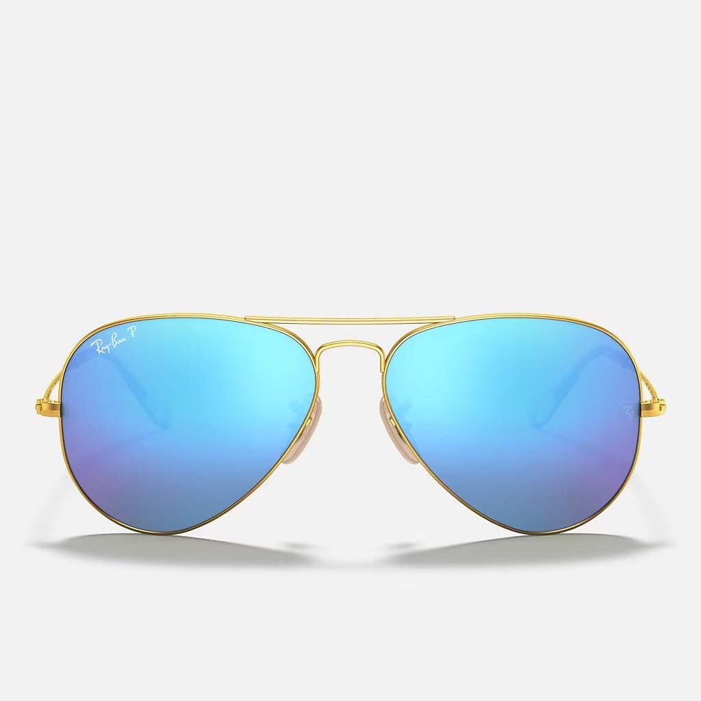 Kính Ray-Ban Aviator Flash Lenses Polarized Vàng Nhám Xanh Dương