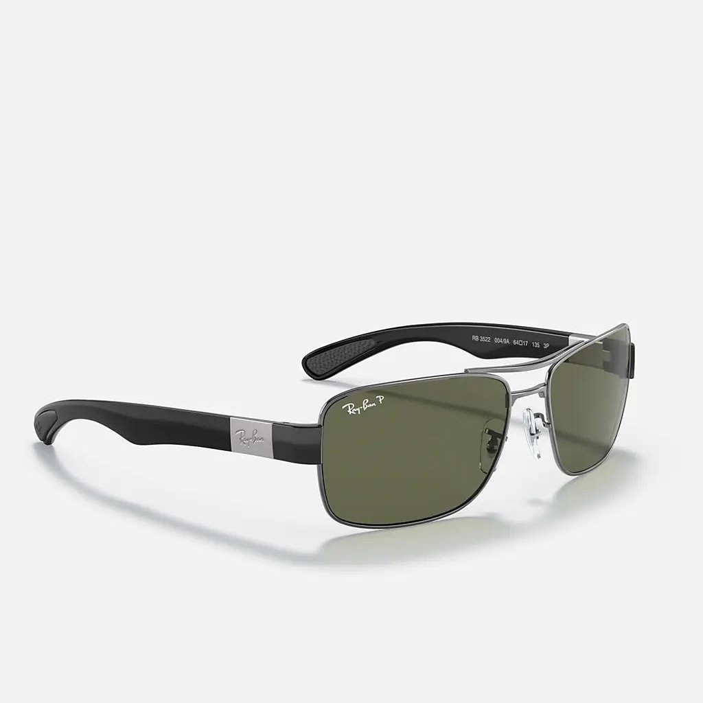 Kính Ray-Ban Rb3522 Polarized Đen Xanh Lá 