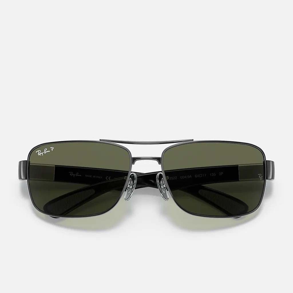 Kính Ray-Ban Rb3522 Polarized Đen Xanh Lá 