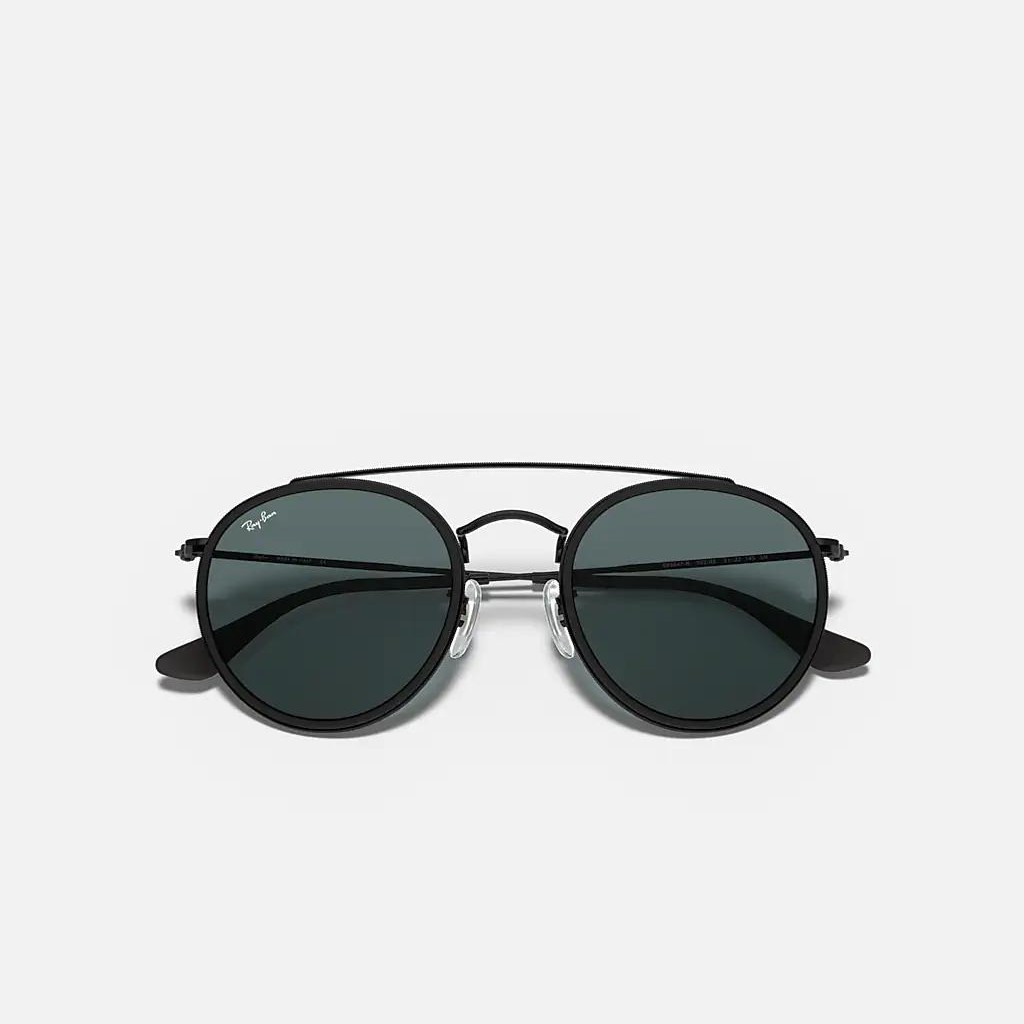 Kính Ray-Ban Round Double Bridge Đen Xanh Dương Xám