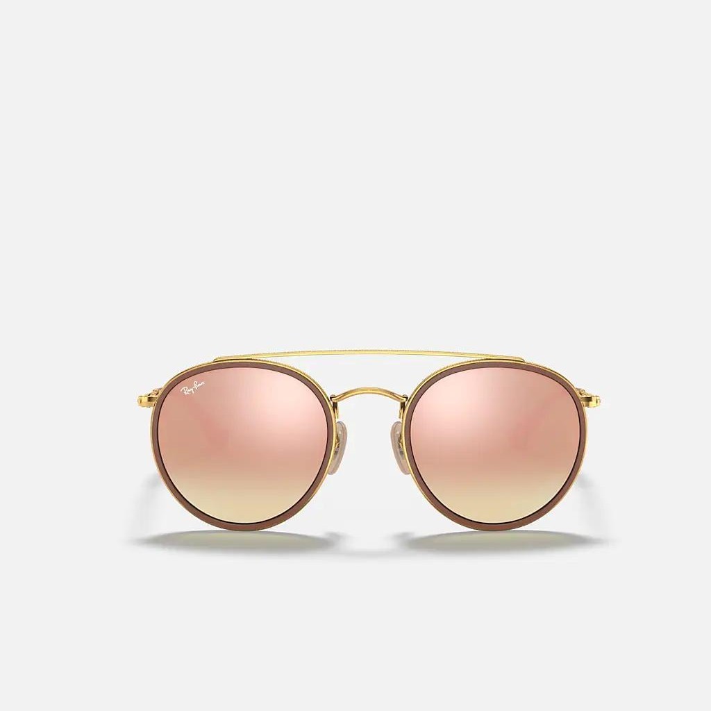 Kính Ray-Ban Round Double Bridge Vàng Hồng